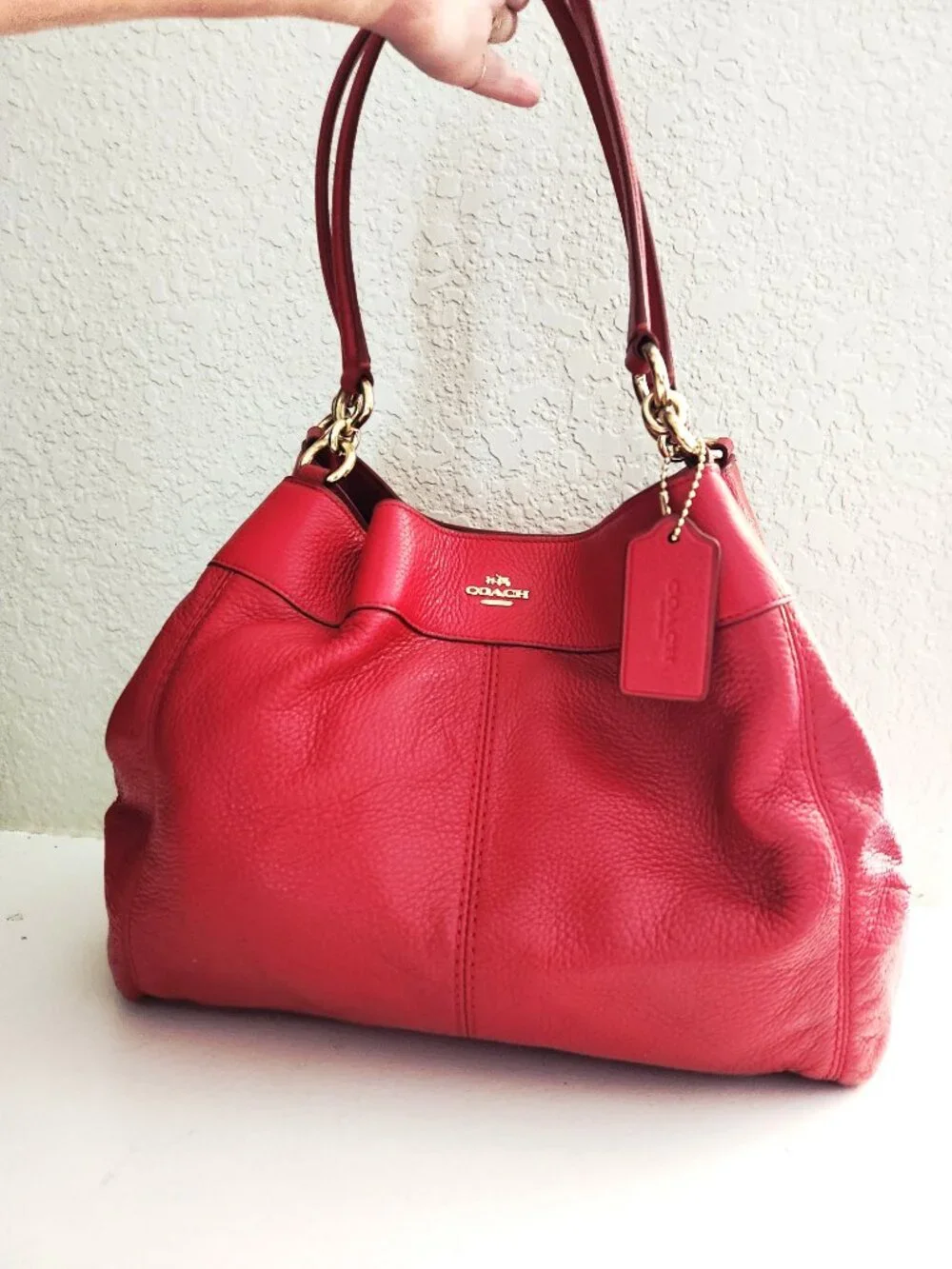 Euc Coach Lexy Red Leather Shoulder Bag Purse